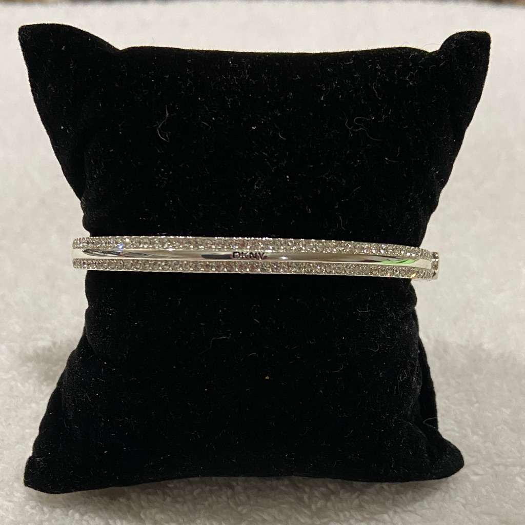 Dkny Silver Crystal Bangle Bracelet 30$